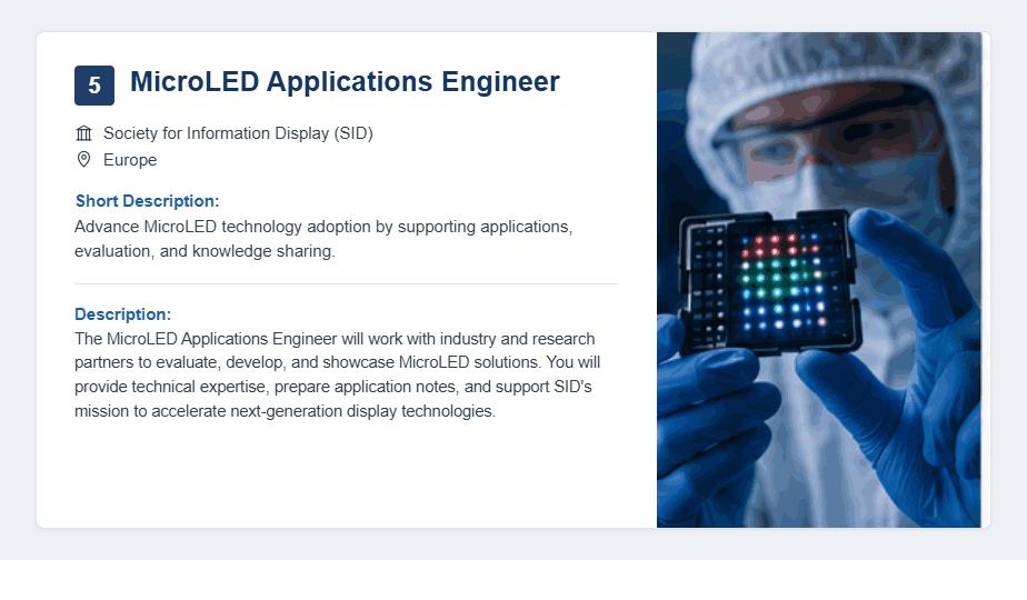 MicroLED Applications Engineer